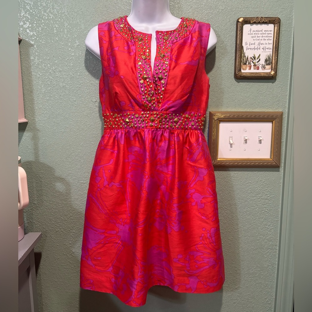 Vintage Kate Spade New York Silk Shift Dress Sz. 2 - Picture 2 of 12